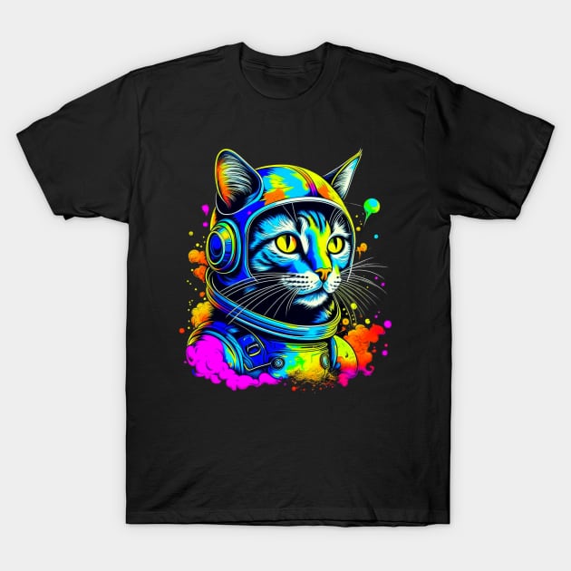 Space cat psychedelic T-Shirt by Craftycarlcreations